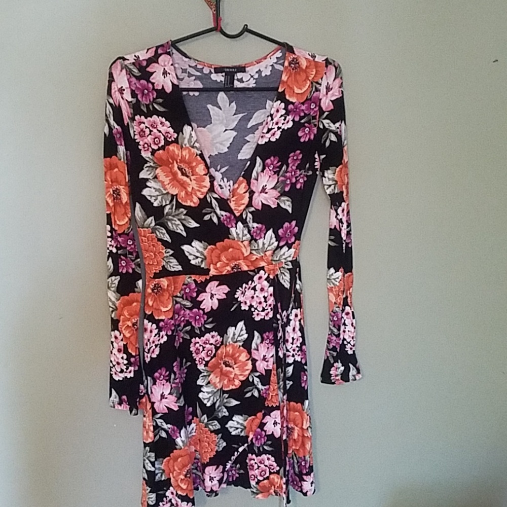 Floral wrap around dress